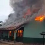 Gedung Perpustakaan SMP Satu Atap Pagelaran Utara Pringsewu Hangus Terbakar