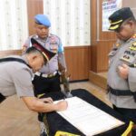 Kapolres Tulang Bawang Pimpin Sertijab Kapolsek Gedung Aji