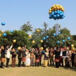 Rektor Grand Launching Dies Natalis Ke-58 Unila dengan Melepas Balon Aneka Warna