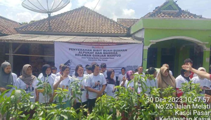 TPC dan Tim Pemenangan Ganjar Mahfud Serentak Menanam Pohon di Kabupaten Way Kanan