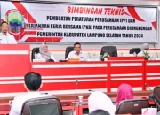 Plt. Bupati Lampung Selatan Buka Bimtek Pembuatan PP dan PKB bagi Perusahaan