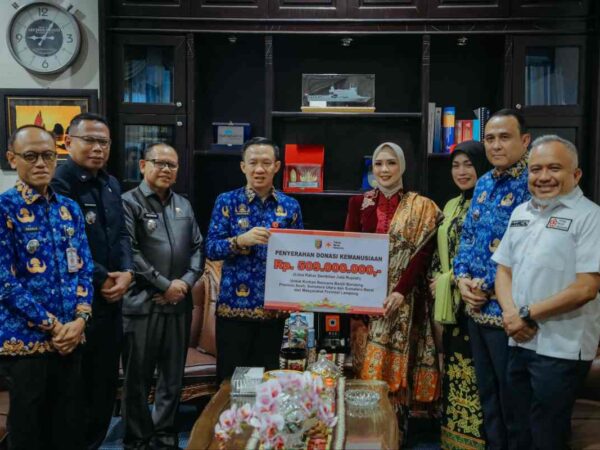 PMI Lampung Serahkan Bantuan Rp 509 Juta untuk Korban Bencana Sumatra