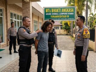 Gasak Laptop Milik MTs Bhakti Angkasa, Warga Sukamaju, Abung Semuli Diringkus Polisi