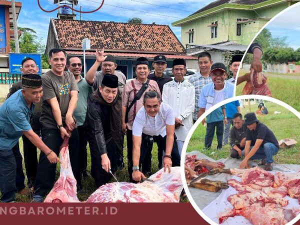 Pers dan LSM Lampung Timur Guyub Sembelih Sapi Kurban Bantuan Pemkab