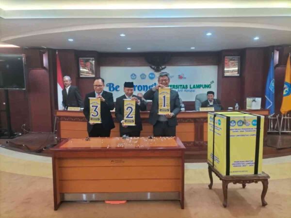 Senat Unila Tetapkan 3 Nama Calon Rektor, Dr. Budiyono Raih Suara Terbanyak