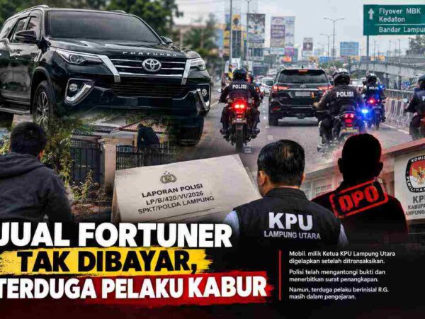 Diduga Gelapkan Fortuner Milik Ketua KPU, Gery Diburu Polda Lampung
