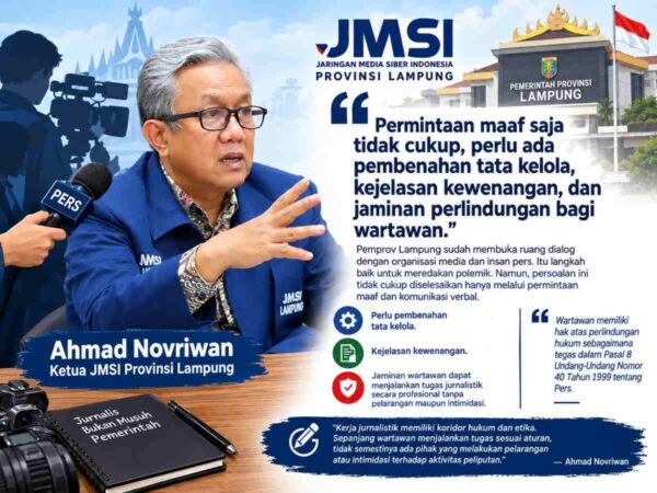 JMSI Lampung: Permohonan Maaf Pemprov Harus Diikuti Pembenahan